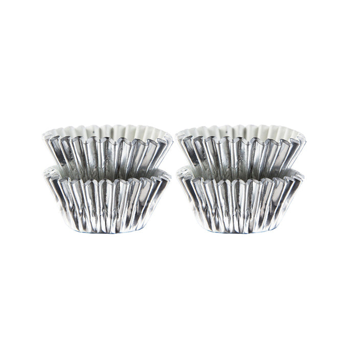 Silver Mini Foil Cupcake Cases - 75 Pkt