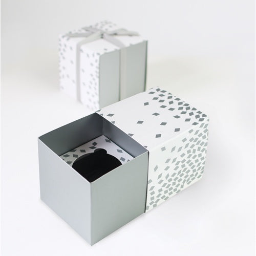 Paper Eskimo Cupcake Gift Boxes - Geo Silver