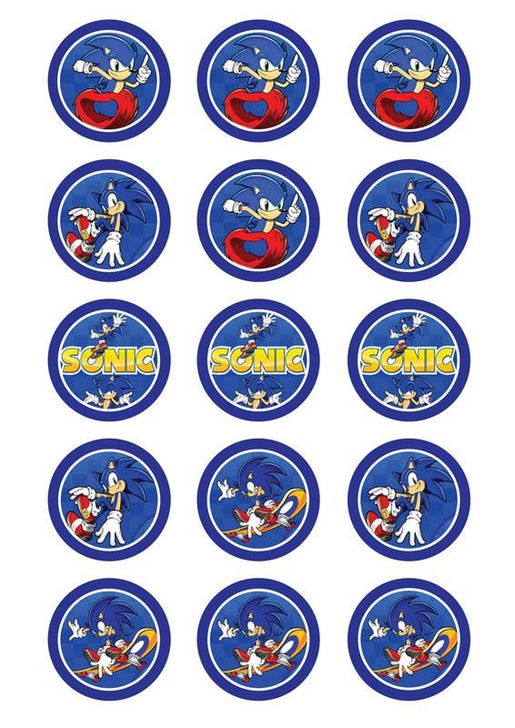 Sonic the Hedgehog - Edible Cake Topper, Cupcake Toppers, Strips