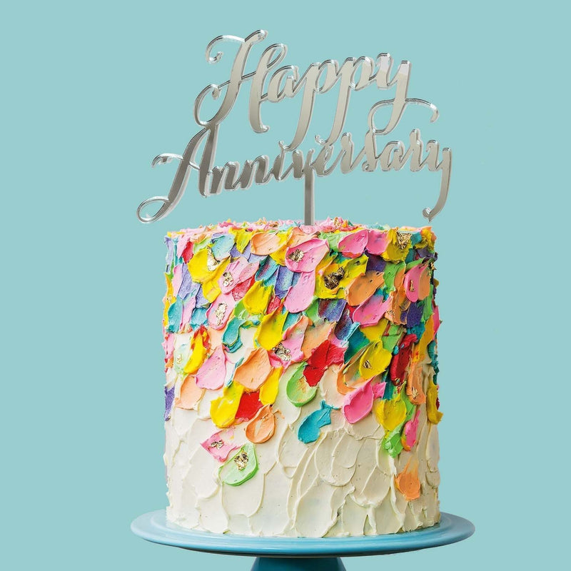 Happy Anniversary Cake Topper | Mirror Anniversary Cake Topper 