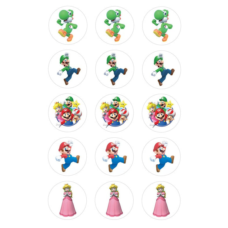 Super Mario Edible Cupcake Toppers | Super Mario Party Supplies