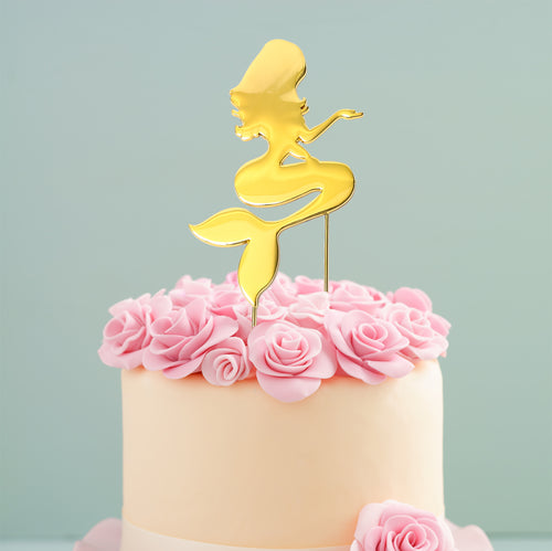 Gold Mermaid Cake Topper | Mermaid Cake Decorations