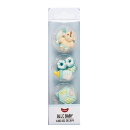 GoBake | Edible Baby Boy Blue Icing Dec Ons | Baby Shower Party Theme & Supplies |