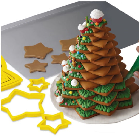 The Studio Workshop | 3D Christmas Tree Cookie Cutter Set | Christmas Party Theme & Supplies