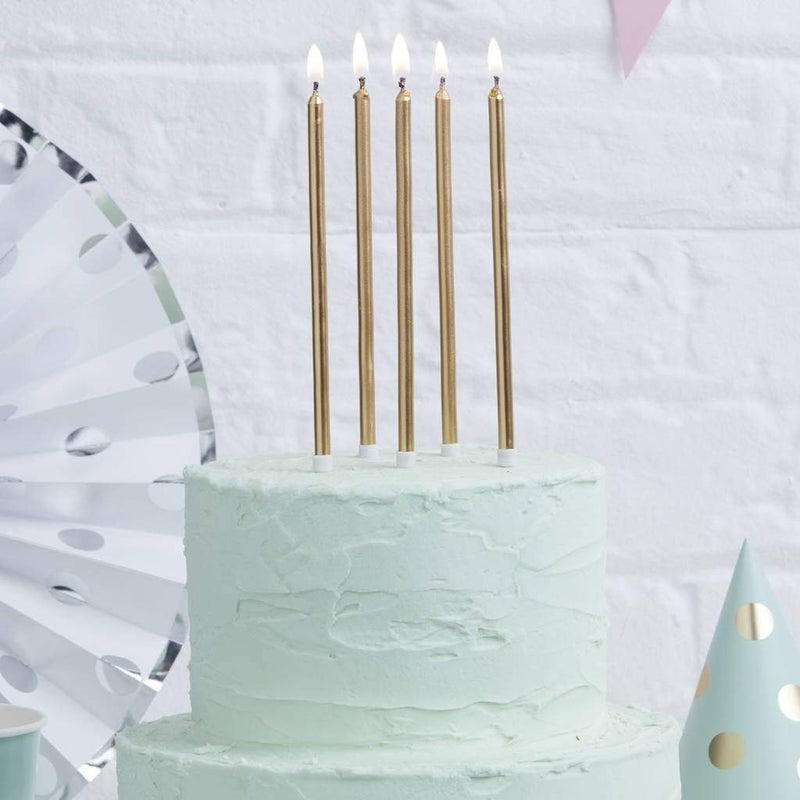 Gold Taper Candles - 10 Pkt