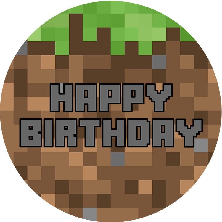 Minecraft Happy Birthday Edible Cake Image