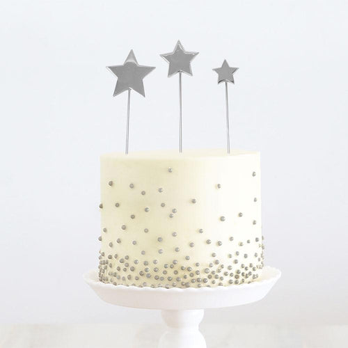 Silver Stars Cake Topper | 21st Birthday Party Theme & Supplies |