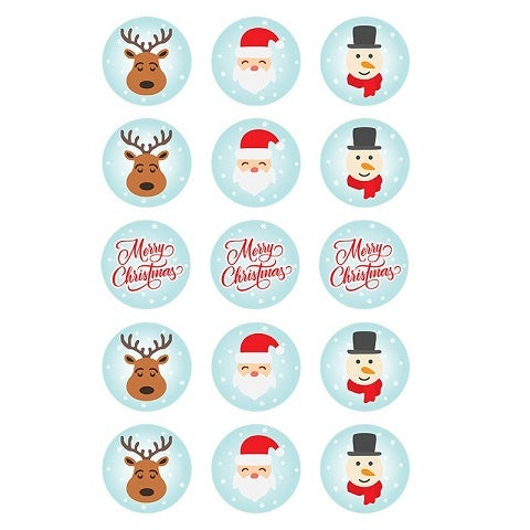 Christmas Character Edible Cupcake Images