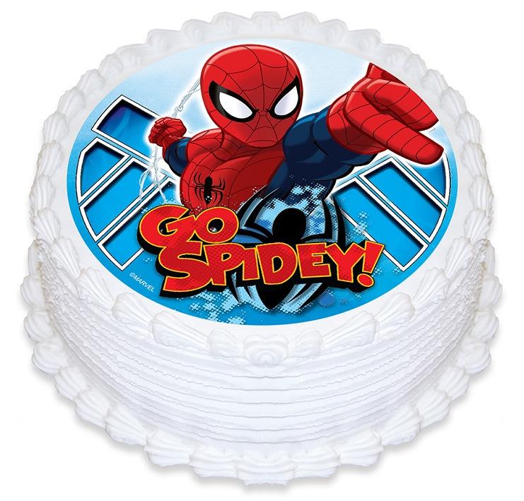 Spiderman Edible Cake Image