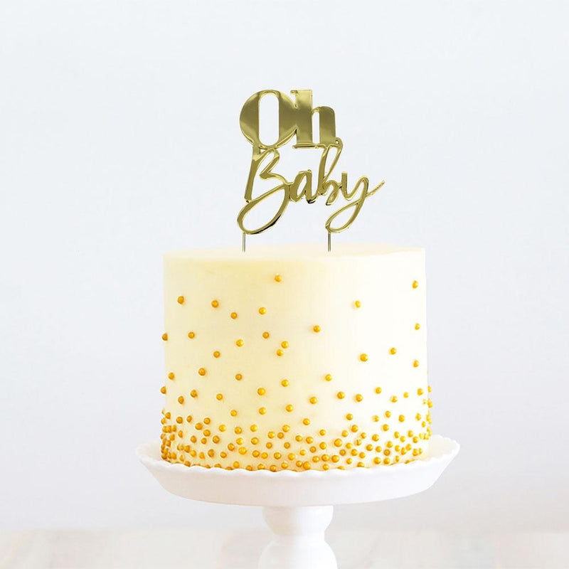 Oh Baby Gold Cake Topper | Baby Shower Party Theme & Supplies |