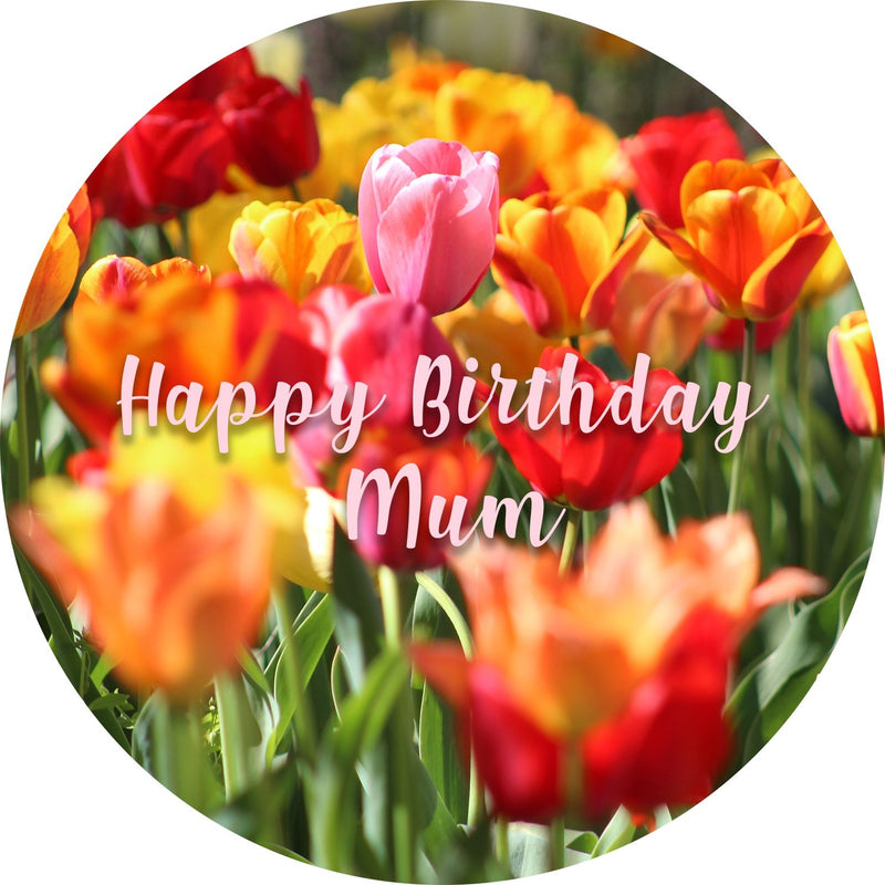 Happy Birthday Mum Edible Cake Image