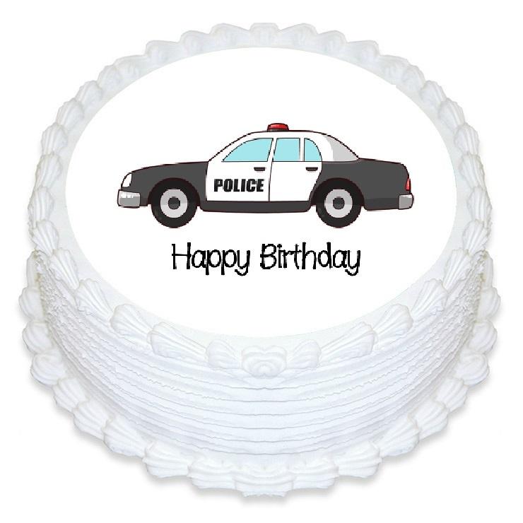 Police Car Edible Cake Image