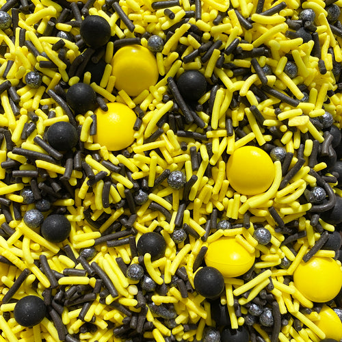 Bumblebee Sprinkle Medley | Black & Yellow Cake Decorations