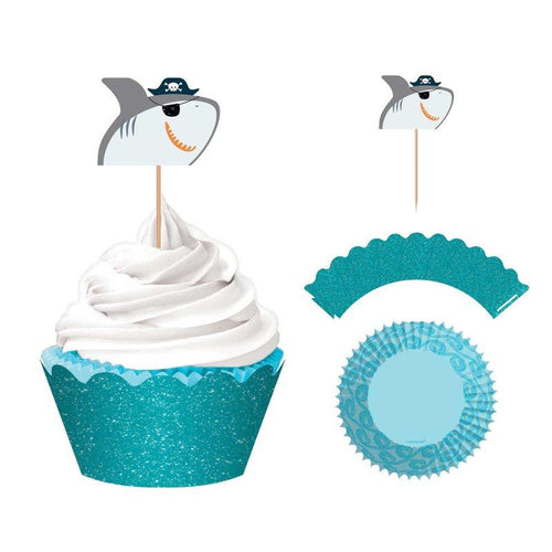 Pirate Shark Cupcake Kit | Pirate Party Supplies | Shark Party Supplies