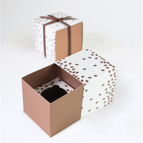 Paper Eskimo Cupcake Gift Boxes - Geo Rose Gold