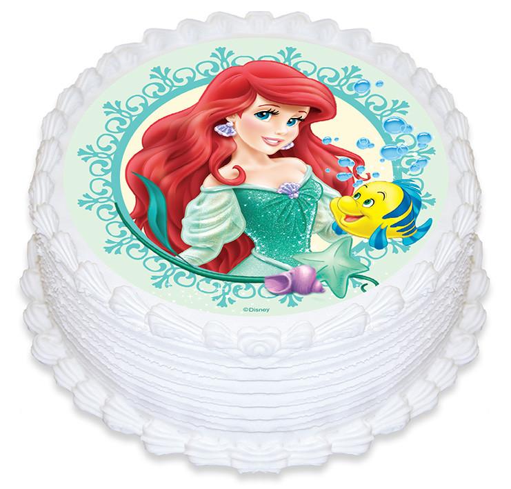The Little Mermaid & Flounder Edible Cake Image